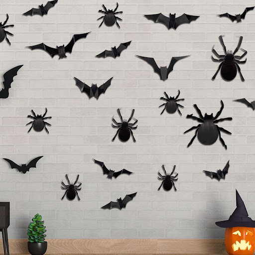 Title 12, Black Spider Black Bat Ghost Self-adhesive Wall...