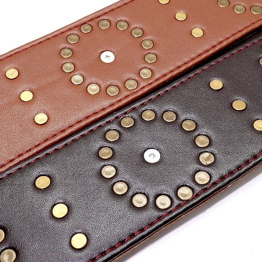Title 10, Large Dog Leather Stud Collar Anti-Bite Protect...