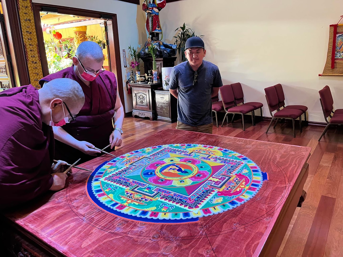 Mandala Creation Buddha Jey Sera Sentient Foundation Benefit Sand for – of Beings All the Medicine