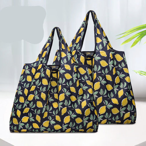 Title 3, Set of 2 reusable grocery shopping bags durable...