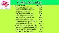 Cakes Hi Cakes menu 1