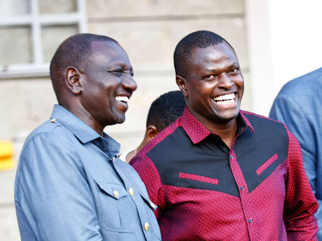 Kiharu MP Ndindi Nyoro with President William Ruto during a past event.