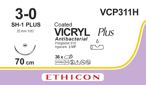 Vicryl Plus 3/0 SH-1 70cm VCP311H