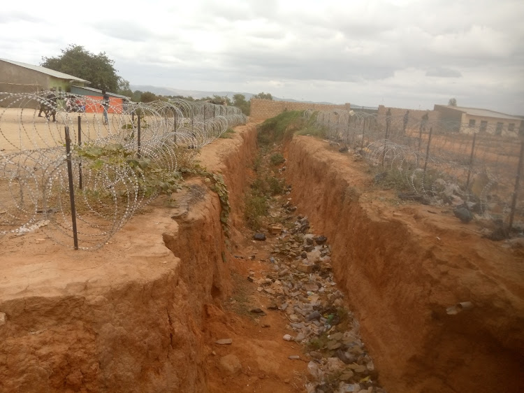 A trench dug to close one of the many porous borders on the Ethiopian-Kenya border