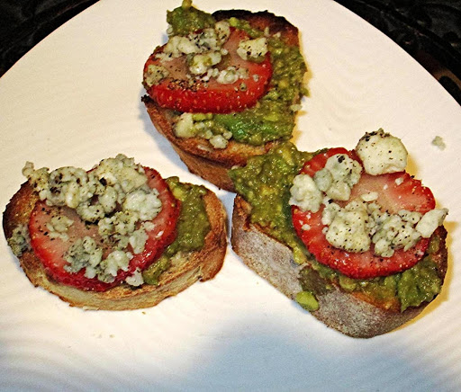 Blue Cheese and Strawberry Crostini