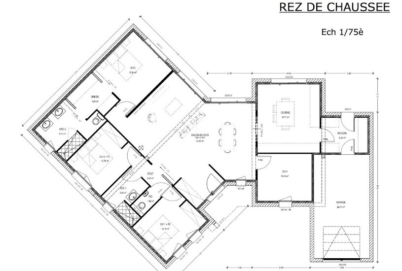  Vente Terrain + Maison - Terrain : 815m² - Maison : 130m² à Le Champ-Saint-Père (85540) 