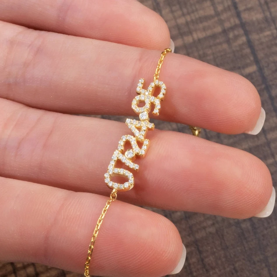Bracelet Numérique DIY Personnalisé Argent 925 Diamants Complets Créez Votre Bijou Unique Design Sur Mesure & Élégance Éternelle