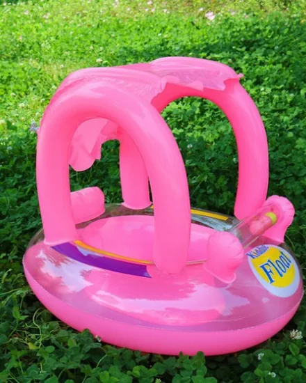 Inflatable Baby Boat with Canopy Pool Float for Kids Swim... - 2