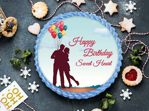 Happy Birthday Sweet Heart Photo Cake