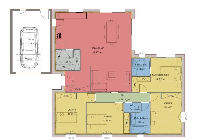  Vente Terrain + Maison - Terrain : 1 050m² - Maison : 114m² à La Roche-de-Glun (26600) 