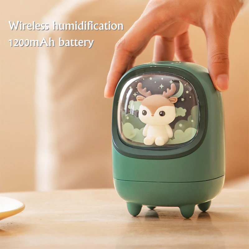 Mini Humidificateur Portable et Mignon, Silencieux. Parfait pour le Bureau ou les Voyages. Profitez d'un Air Frais et Hydraté Partout.