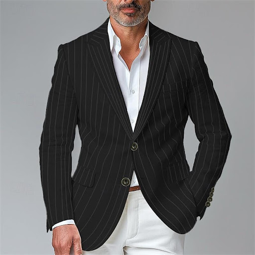 Title 2, Blazer masculino xadrez de um botão e duas file...