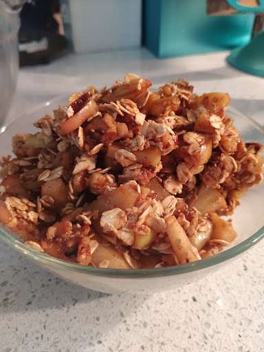 Apples, nuts, dry oats... honey pulls it all together.