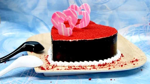 Chocolate Red Velvet Heart Shape Cake