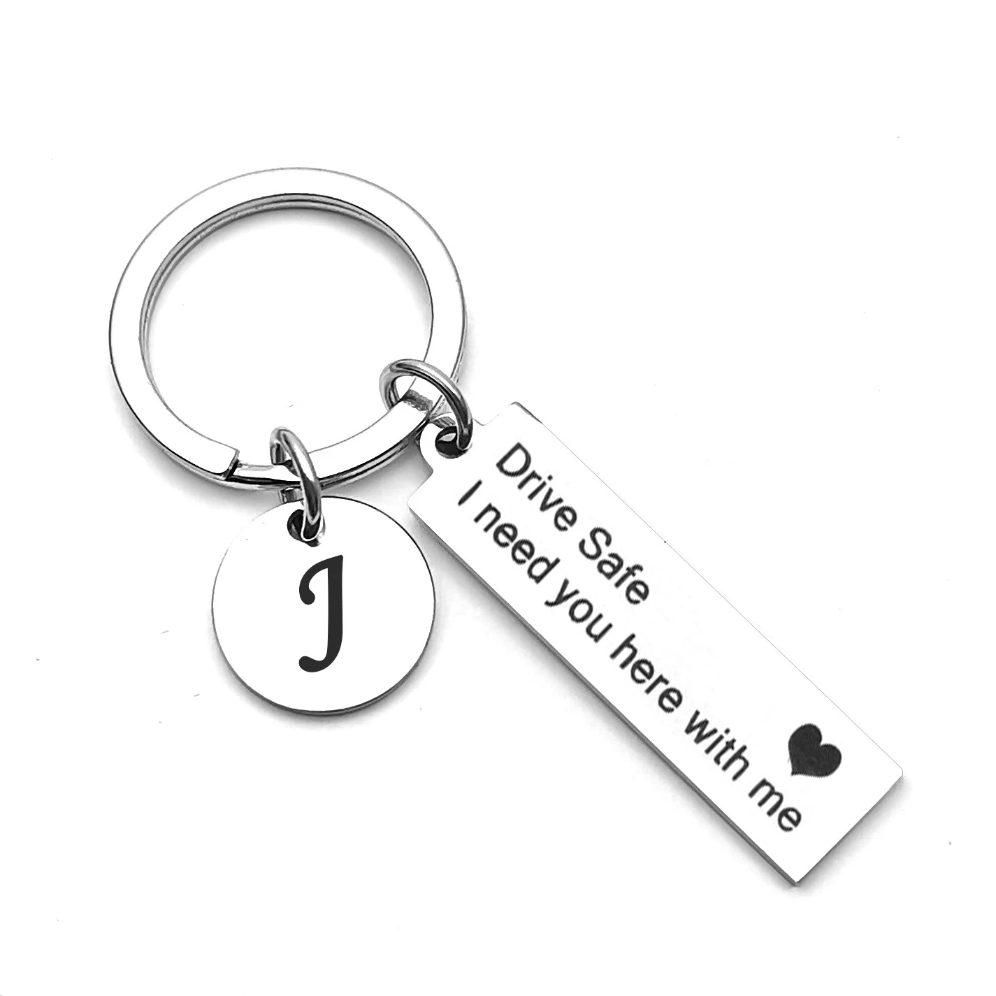 Title 1, Porte-clés en acier inoxydable avec 26 lettres ...