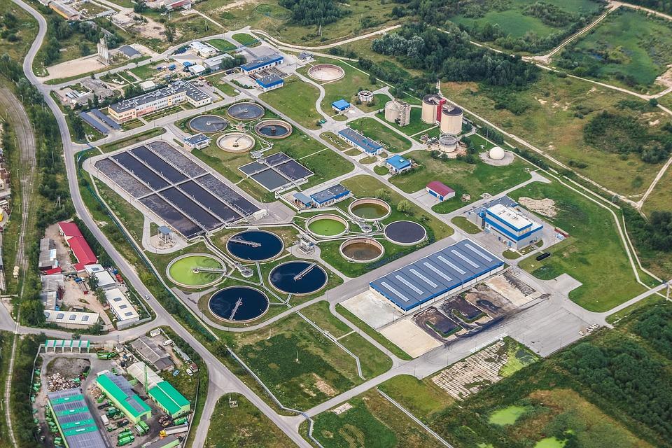 Treatment Plant Wastewater, Refinery, Aerial Photo