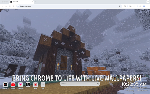 Winter Minecraft Cabin Live Wallpaper screenshot 2