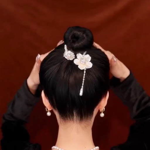 Title 2, Tie Camellia Tassel Ponytail Clip Hair Accessor...