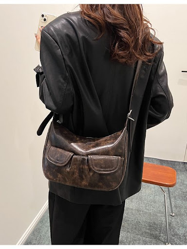 Title 3, Fashion Retro Bikers Crescent Bag for Women. S...