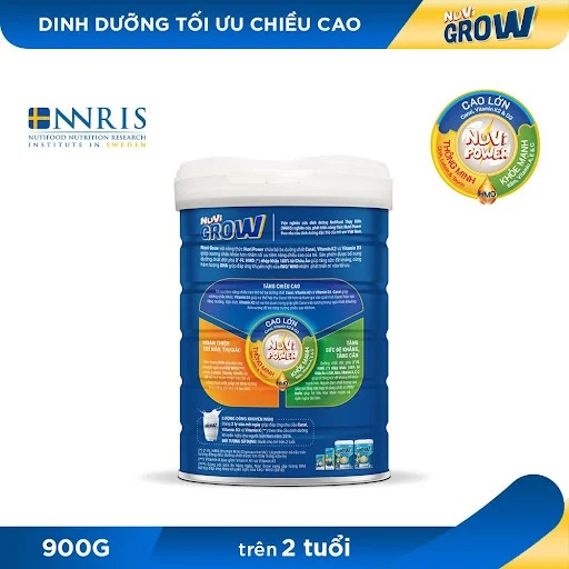 Sữa bột NutiFood Nuvi Grow Phát Triển Chiều Cao cho bé trên 2 tuổi (900g)