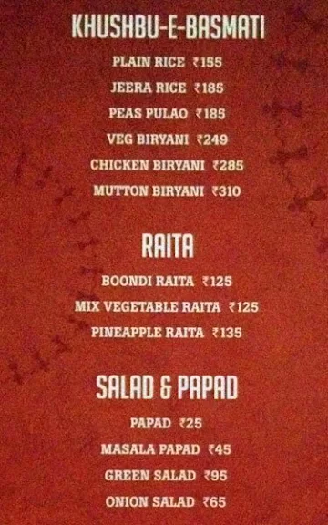 Pind Balluchi menu 