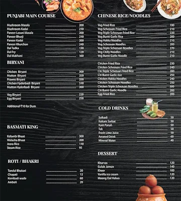 Konkan Fusion menu 