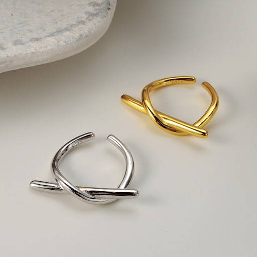 Title 2, Womens Minimalist Geometric Line Ring Simple, ...