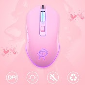 Chuột Gaming Màu Hồng Led Rgb Có Dây, Không Dây Wireless, Silent Click I Gaming Mouse Rgb Led, Pink Color