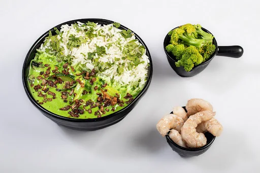 Prawns Green Thai Curry + White Rice