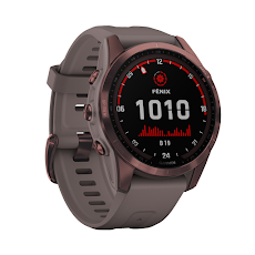 Đồng hồ thông minh GPS Garmin fenix 7S Saphhire, Solar, Màu đen đồng viền Titanium với dây màu xám Shale, SEA (010-02539-54)