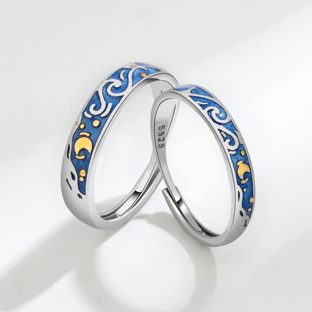 Chiba Tiger Sniffing Rose Zodiac Year Silver Couple Ring, a perfect gift for couples, symbolizing enduring love, eleganc