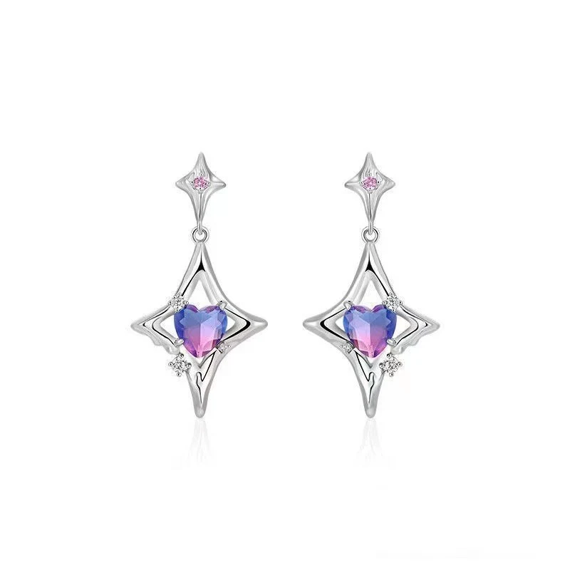 Lila-Gradient Asterismus Ohrringe. Luxus erschwinglich, High-End-Mode für jeden Anlass. Die perfekten Allrounder-Ohrringe!