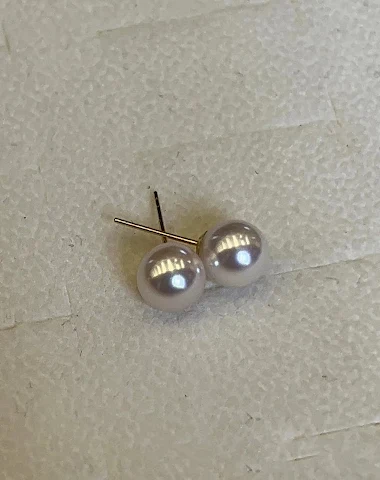 Boucles d'oreilles clous perles d'e - 2