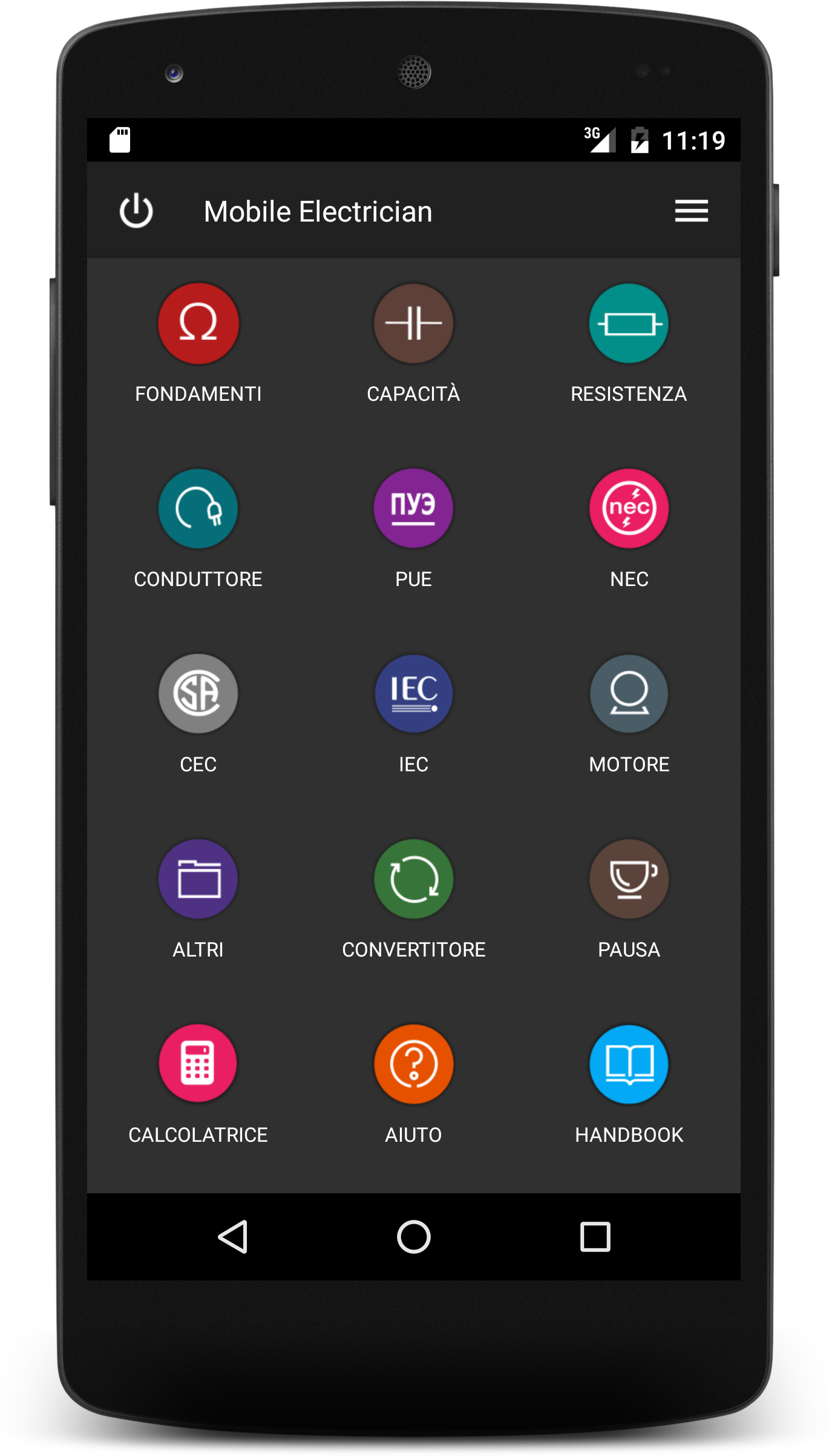 Android application Mobile Electrician Pro screenshort