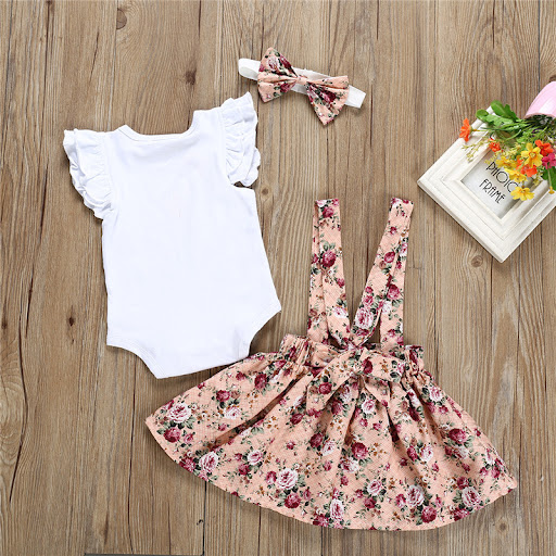 Title 2, Girls Cotton White Flying Sleeve Short-sleeved...