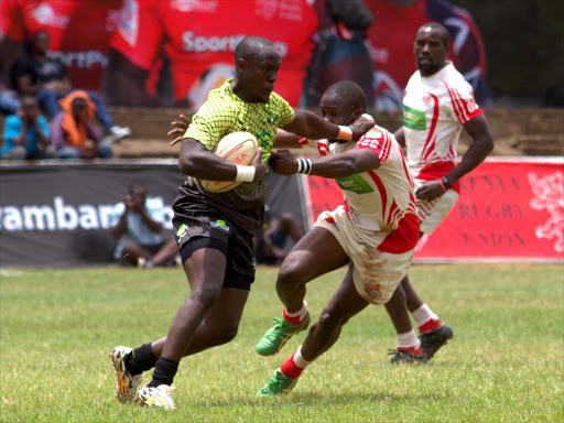 Kabras Felix Ayange in action against Nondes Marvin Sumba./FILE