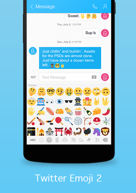 Android application New Emoji 2. 0 for Twitter screenshort