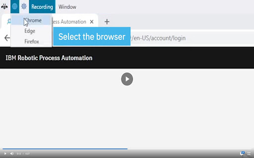 IBM RPA Web Recorder