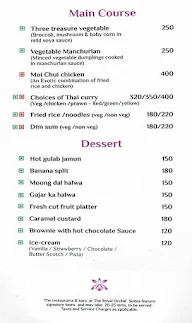 Burgundy, Royal Orchid Suites menu 6