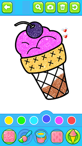 Screenshot Glitter ice cream coloring