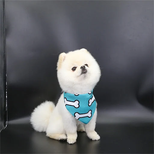 Pet Saliva Towel Adjustment Cute Cartoon Bear Weaved Dog Cat Collar Bib Grooming Arc Design Dog Scarf for Girl Small Dog