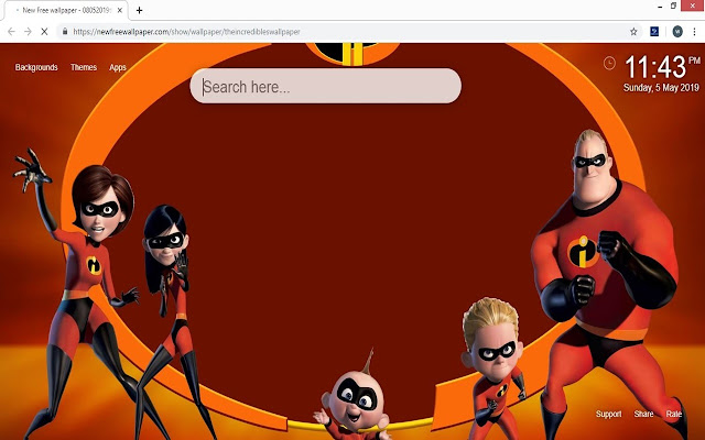 The Incredibles 2 HD Wallpaper New Tab Themes