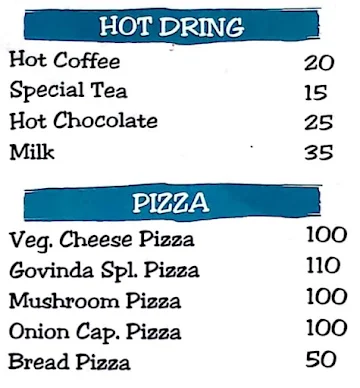 Govinda Deccan Veg menu 