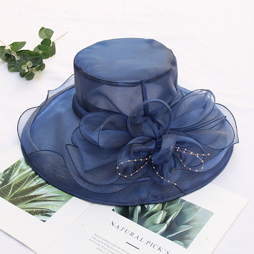 Title 10, Cool Retro Flower Mesh Sun Hat Organza Sunscree...