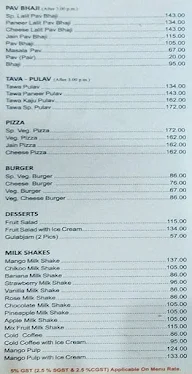 Lalit Mahal menu 1