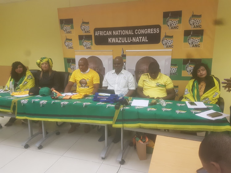 Former KZN DA leader Sizwe Mchunu and three former DA councillors and NFP councillor unveiled as new members of the ANC in Durban on Wednesday. Image: BONGANI MTHETHWA