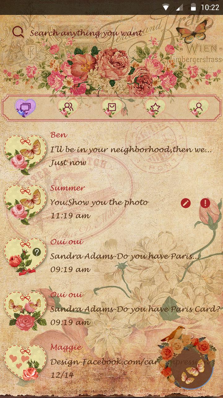 GO SMS OLD LETTERS THEME Screen 2
