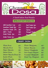 Chennai Dosa menu 2