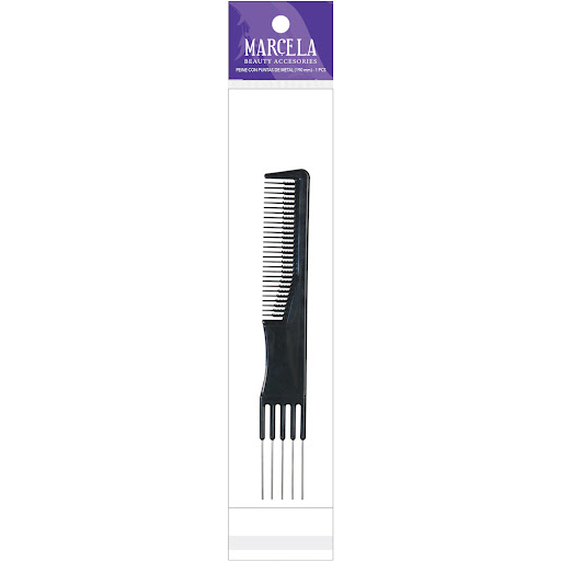 //Peine Super Crystal Para Peluqueria Con Puntas De Metal  Con Puntas De Metal 