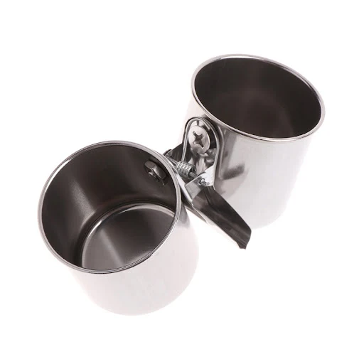 Bird Water Feeder Dishes Food Bowl for Cage Coop Cups Clip on Perches Parrot Stainless Steel Birdcage Bowls with Clamp